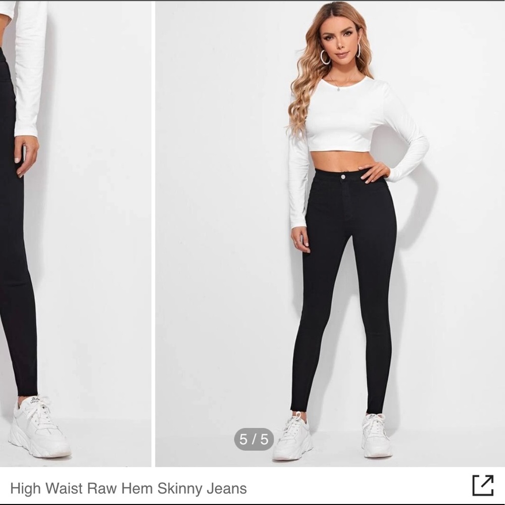 SHEIN raw hem skinny jeans | L | super stretchy